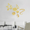 Mirror Effect Vinyl Flower Decal Art Wall Sticker - thedecorcare