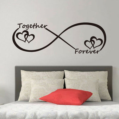 LOVE Heart Together Forever Bedroom Carved Wall Sticker - thedecorcare