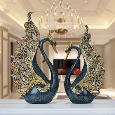 Luxury Creative Resin Swan Ornament Home Decoration - thedecorcare
