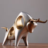 Creative Cattle Sculpture Ornament Abstract Design For Decor - thedecorcare