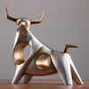 Creative Cattle Sculpture Ornament Abstract Design For Decor - thedecorcare