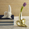 Creative Home Ceramics Matte White Gold Banana Vase - thedecorcare