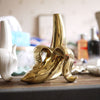 Creative Home Ceramics Matte White Gold Banana Vase - thedecorcare