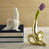 Creative Home Ceramics Matte White Gold Banana Vase - thedecorcare