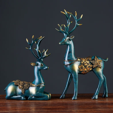 European Style Resin Deer Figurine Statue For Home Decor - thedecorcare