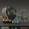 Lucky Deer Round Birds Figurine Home Furnishing Decoration - thedecorcare