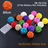 New Rattan Ball LED String Lights For Decoration - thedecorcare