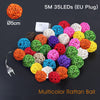 New Rattan Ball LED String Lights For Decoration - thedecorcare