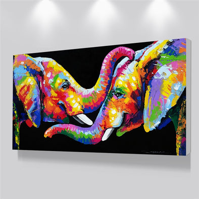 Abstract Elephant Wall Art Canvas Animal Painting - thedecorcare