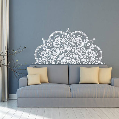 Wall Decal Mandala, Half Mandala, Vinyl Wall Sticker - thedecorcare