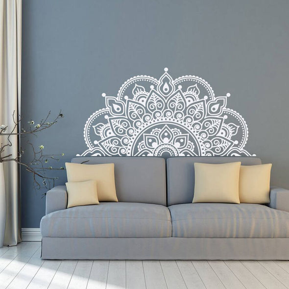 Wall Decal Mandala, Half Mandala, Vinyl Wall Sticker - thedecorcare