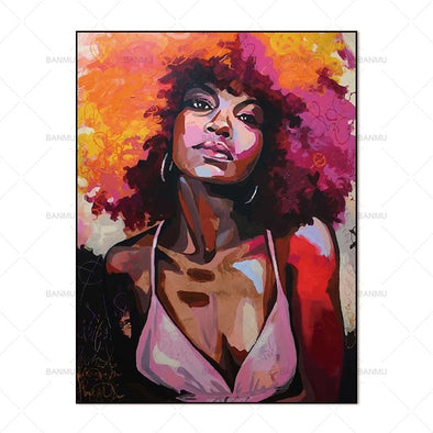 Abstract Women's Portrait Canvas Painting For Home Decor - thedecorcare